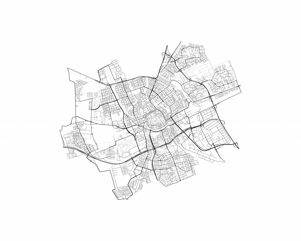 Map of Groningen, white