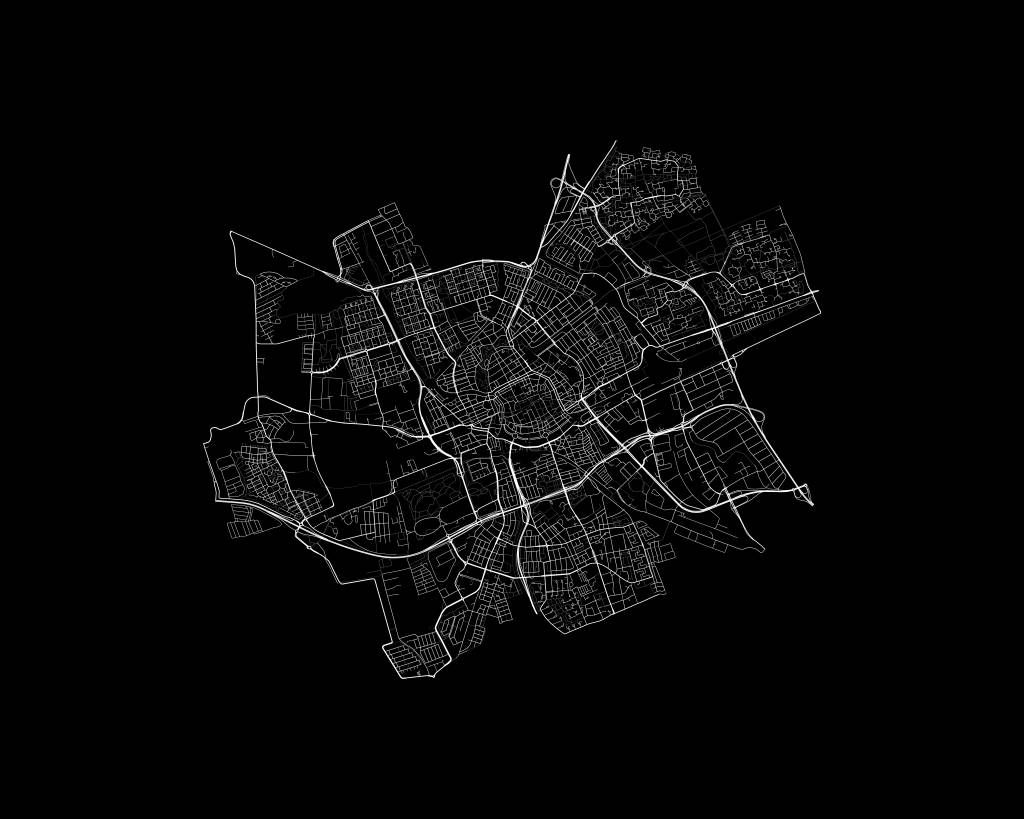 Map of Groningen, black