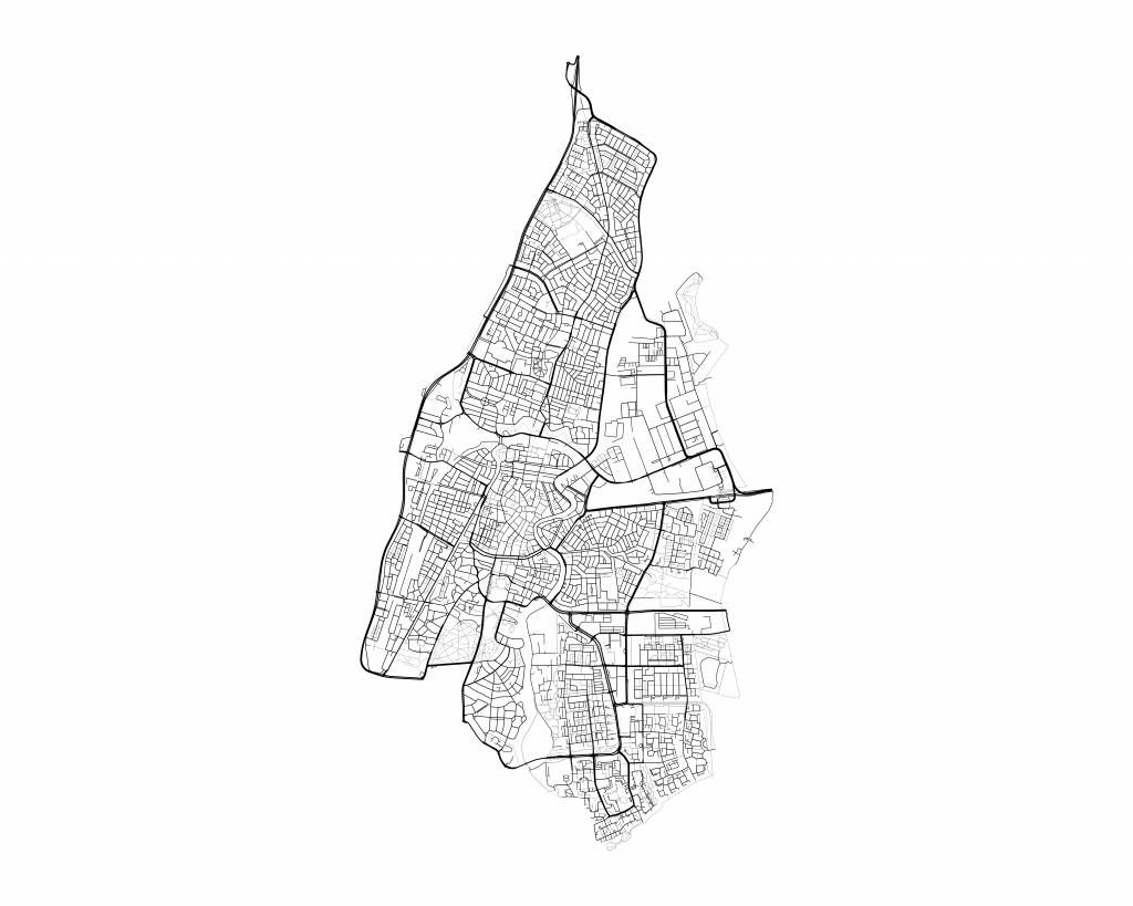 Map of Haarlem, white