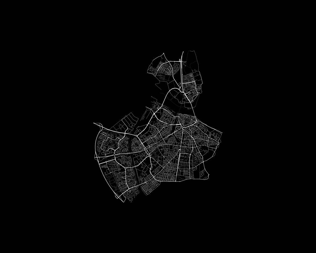 Map of Nijmegen, black