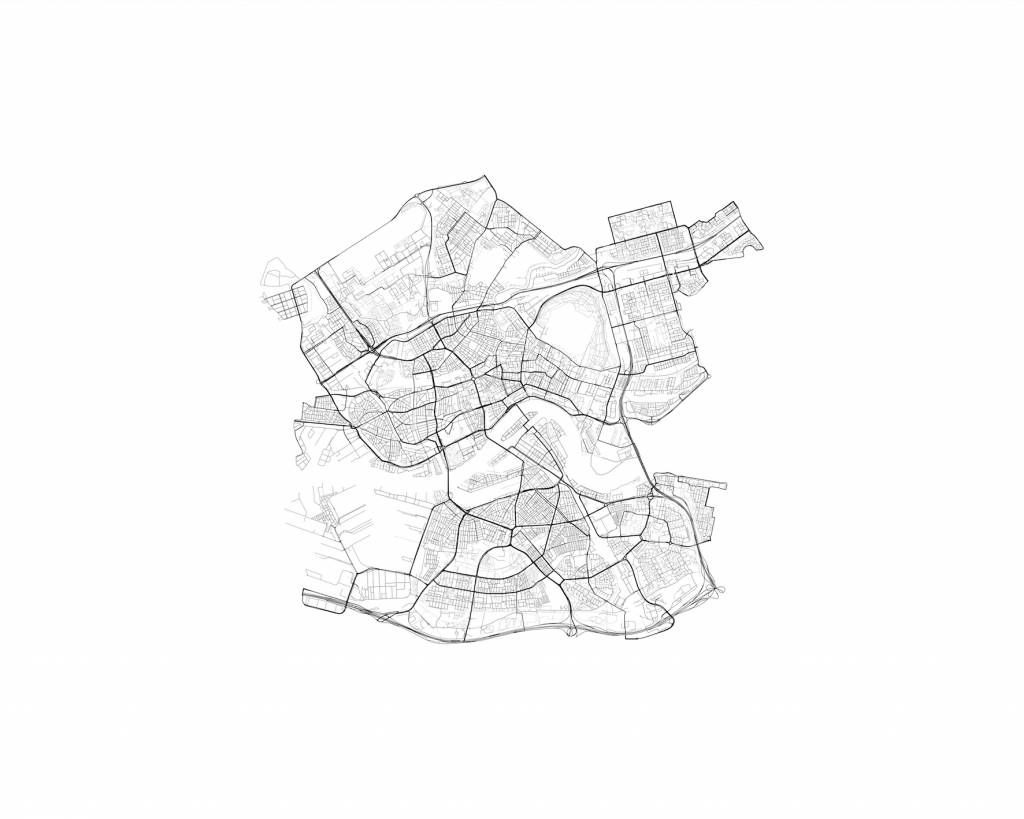 Map of Rotterdam, white