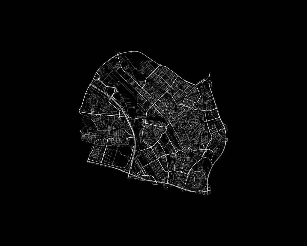 Map of Utrecht, black