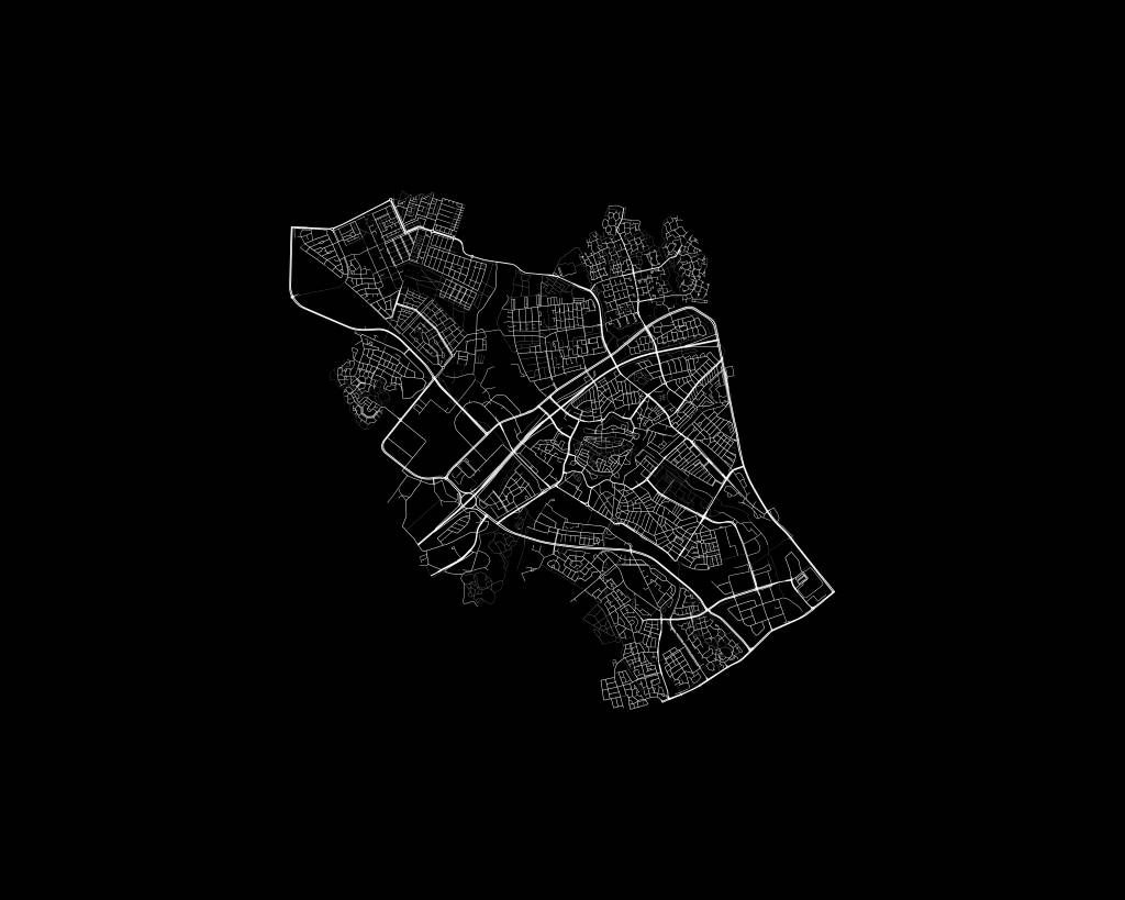Map of Zwolle, black