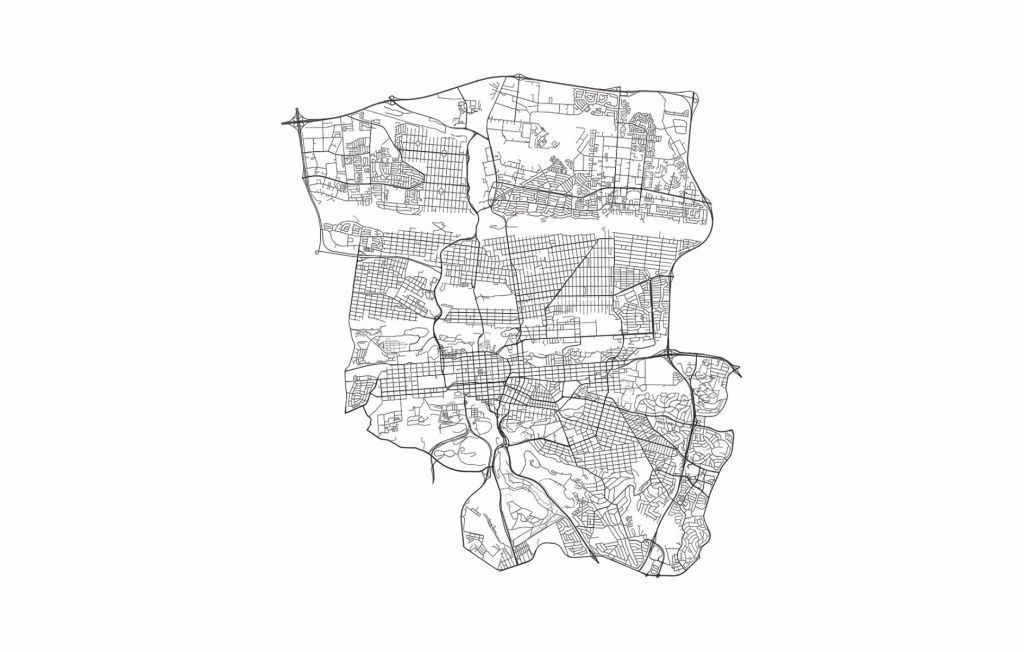 Map of Pretoria, white 