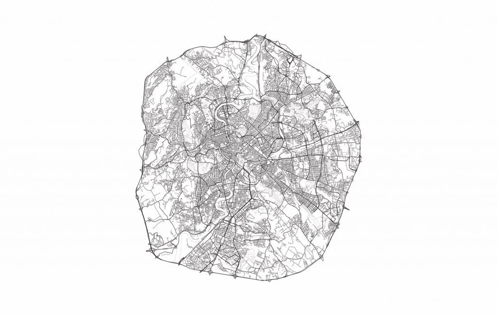 Map of Rome, white