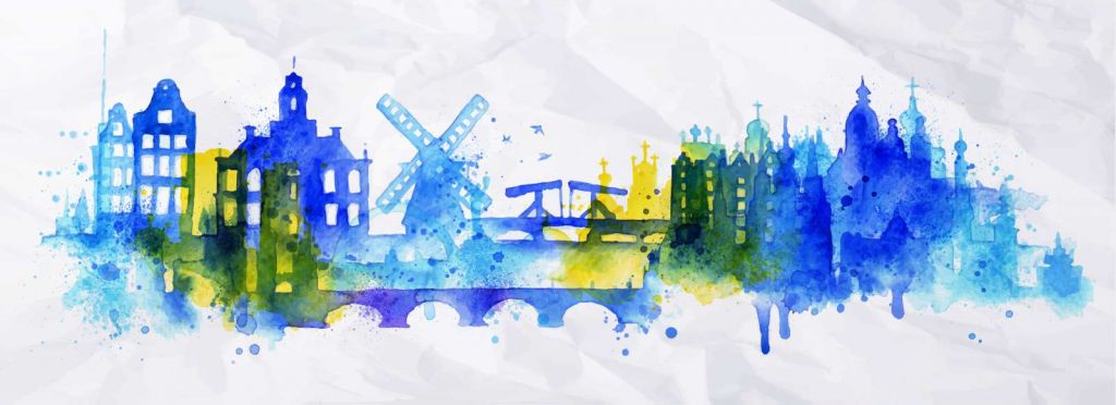 Silhouet overlay van Amsterdam