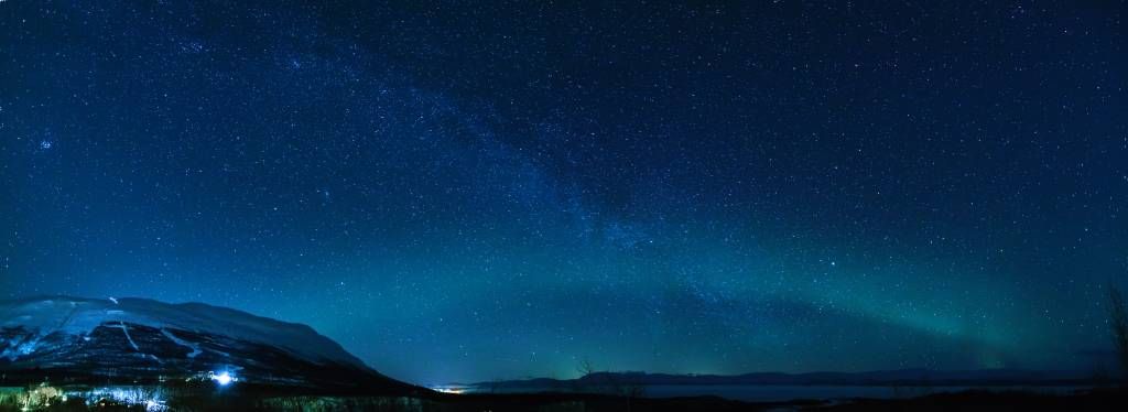 Starry sky with northern lights