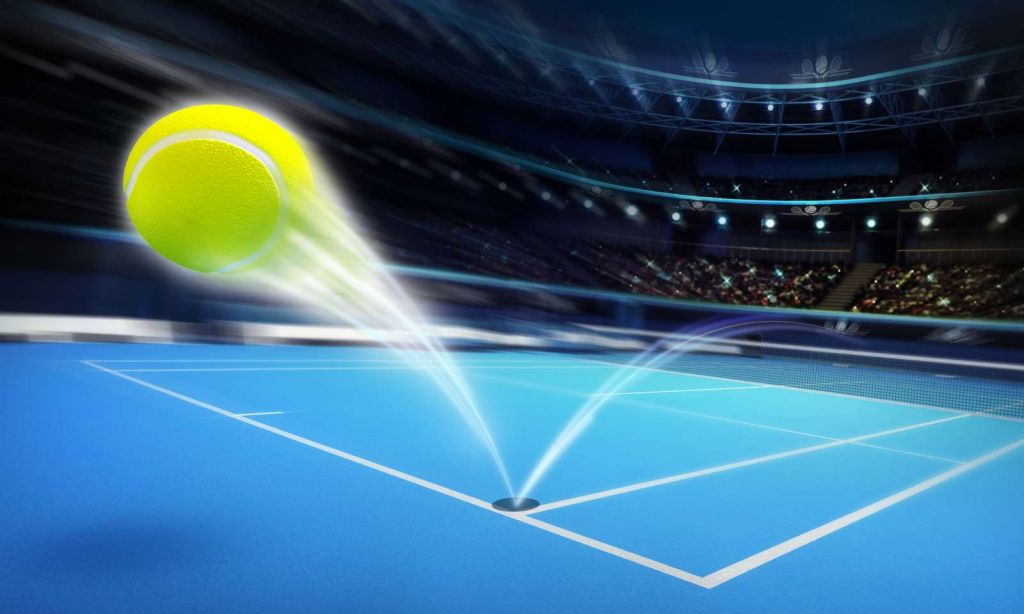 Stuiterende tennisbal