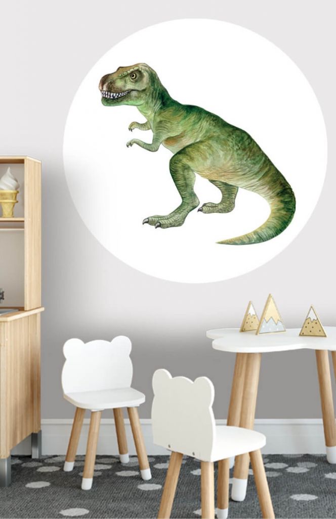 Wallpaper circle with a tyranosaurus