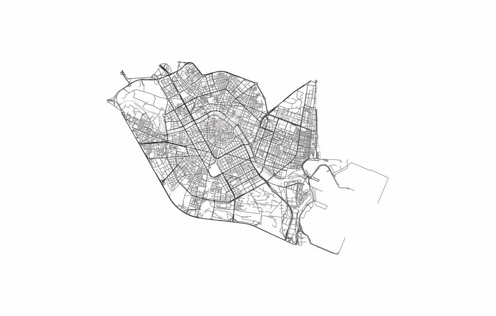 Map of Valencia, white 