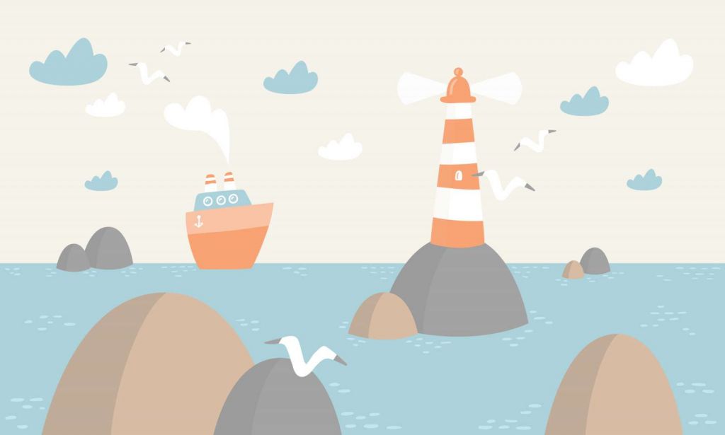 Vuurtoren op zee