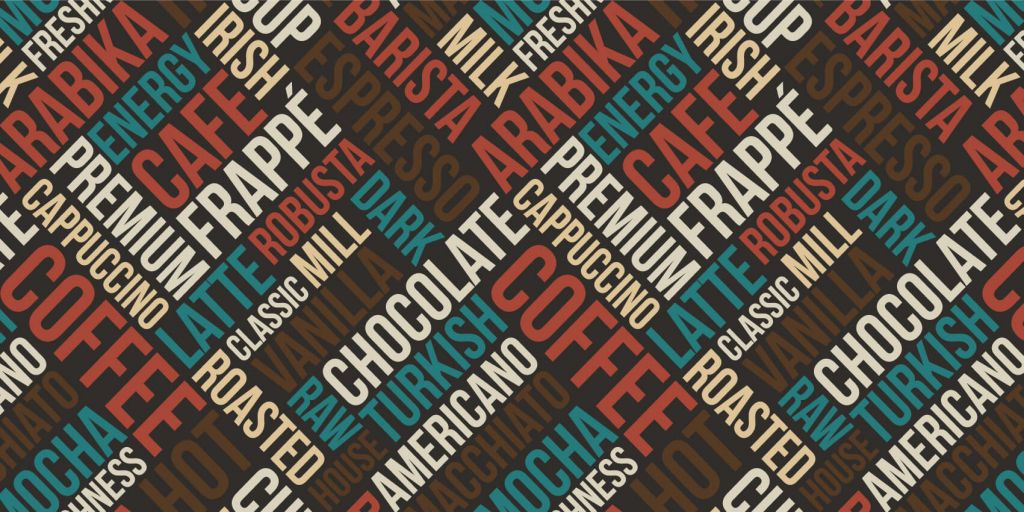 Coffee and chocolate text