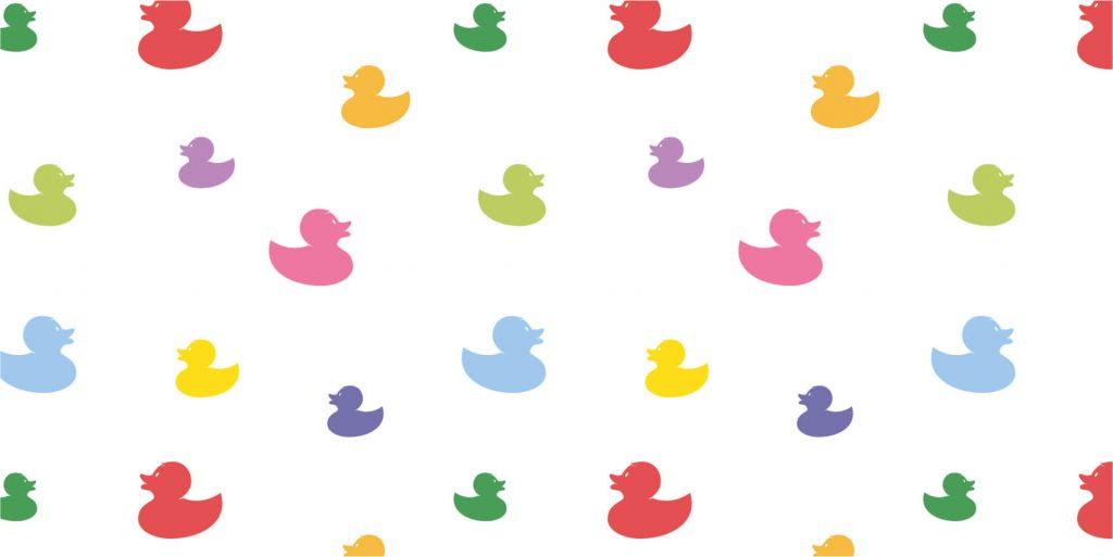 Colored bath ducks