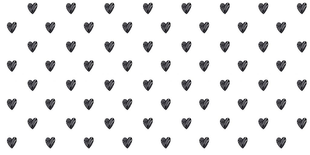 Black drawn hearts