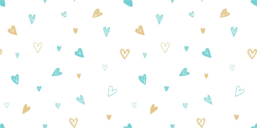 Mint and golden hearts