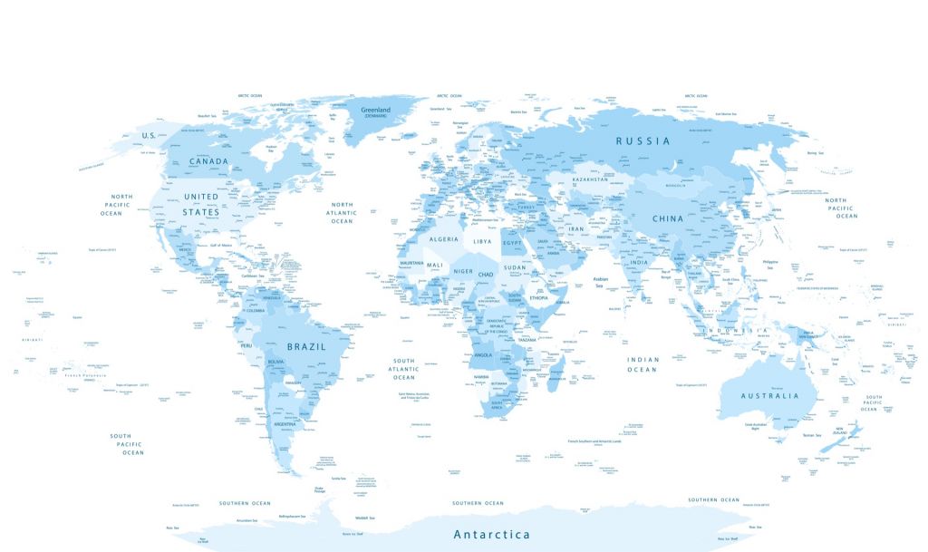 Realistic world map