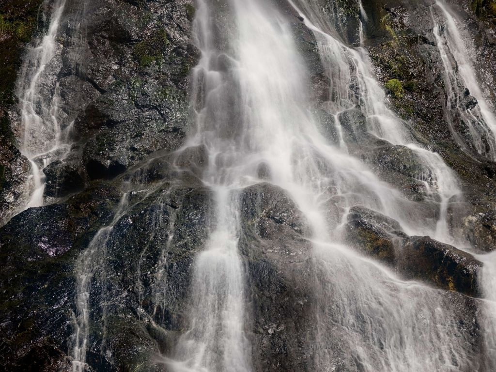 Waterfall on rock 