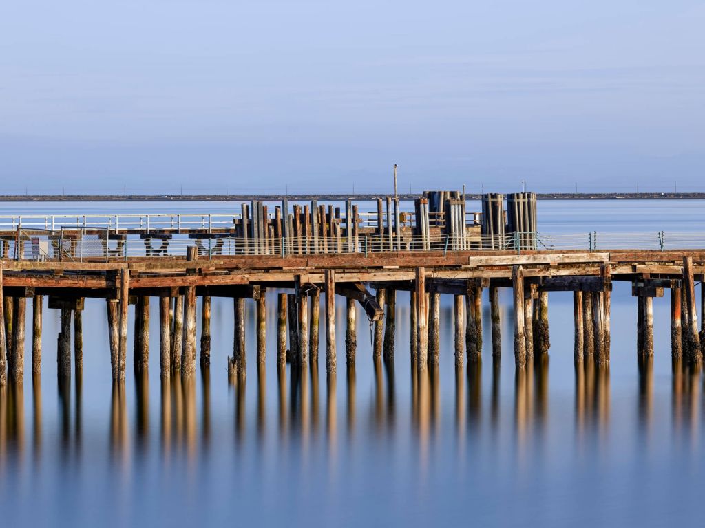 Scaffolding on wooden posts 