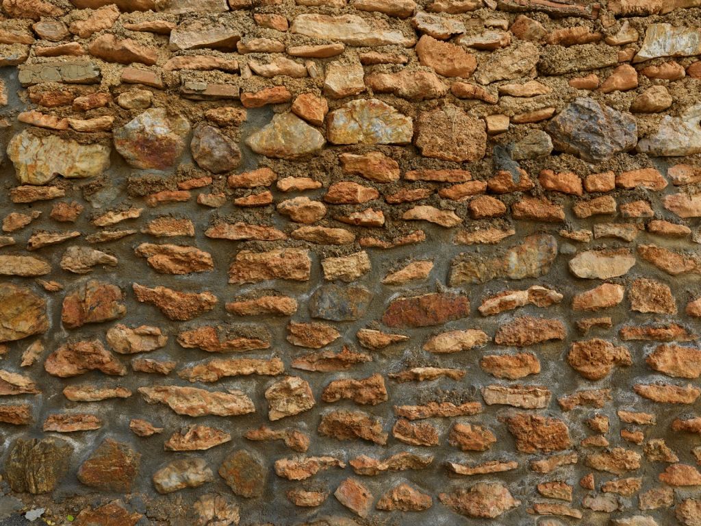 Wall with rough stones