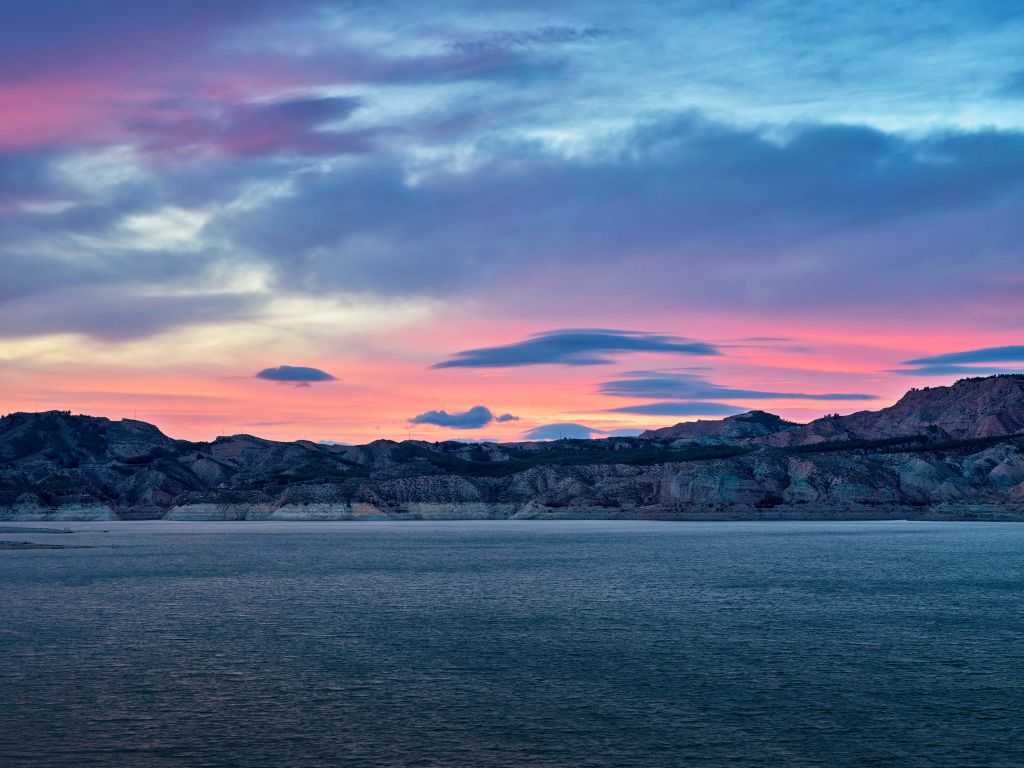 Lake with sunset