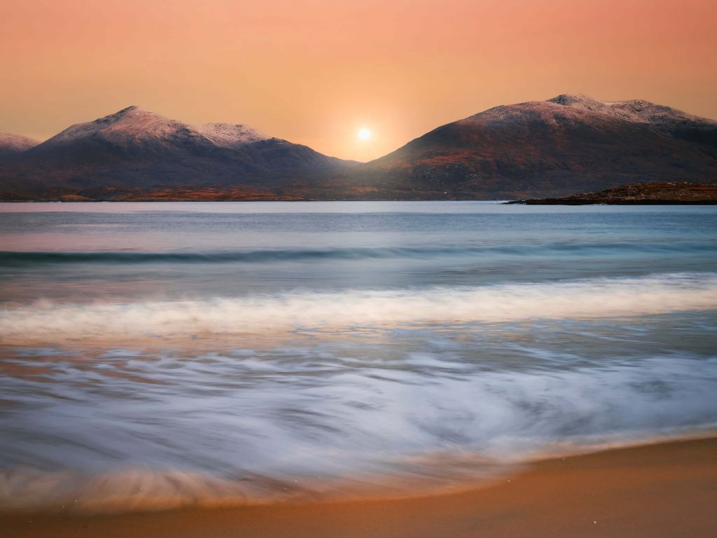 Mountains behind the beach
