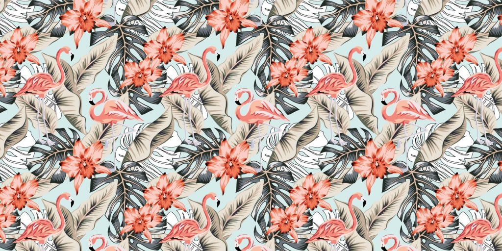 Tropical pink flamingo