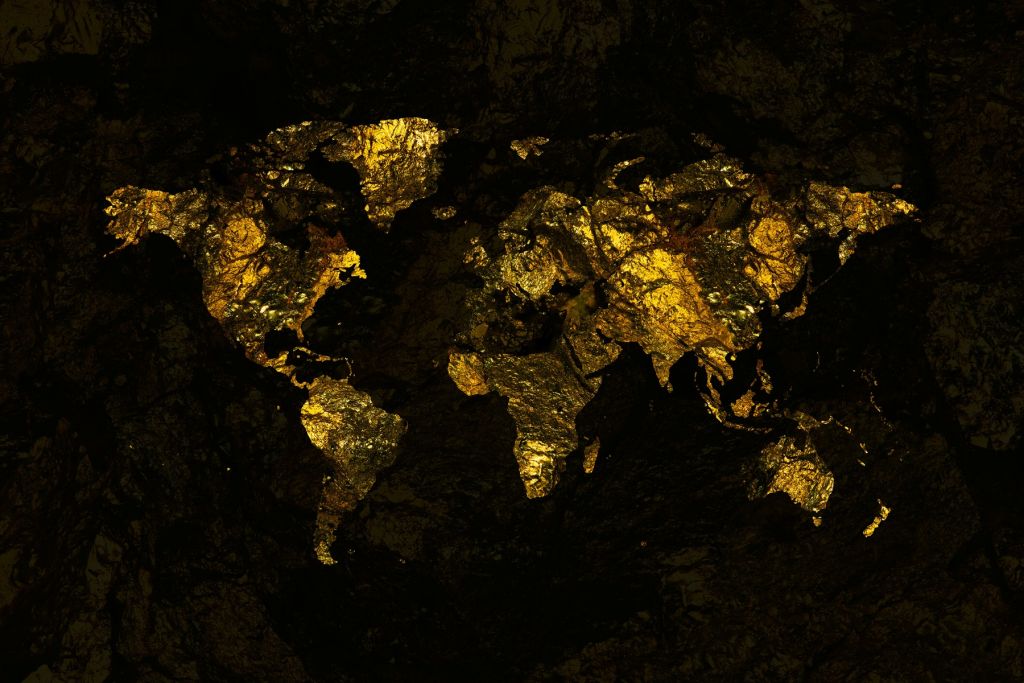 World map gold