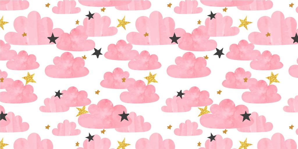 Watercolor clouds, pink