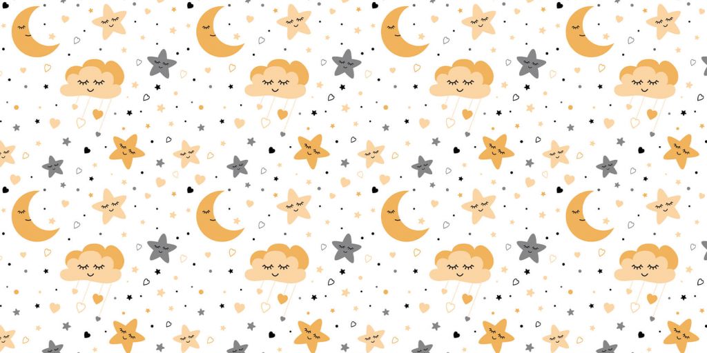 Clouds, moons and stars