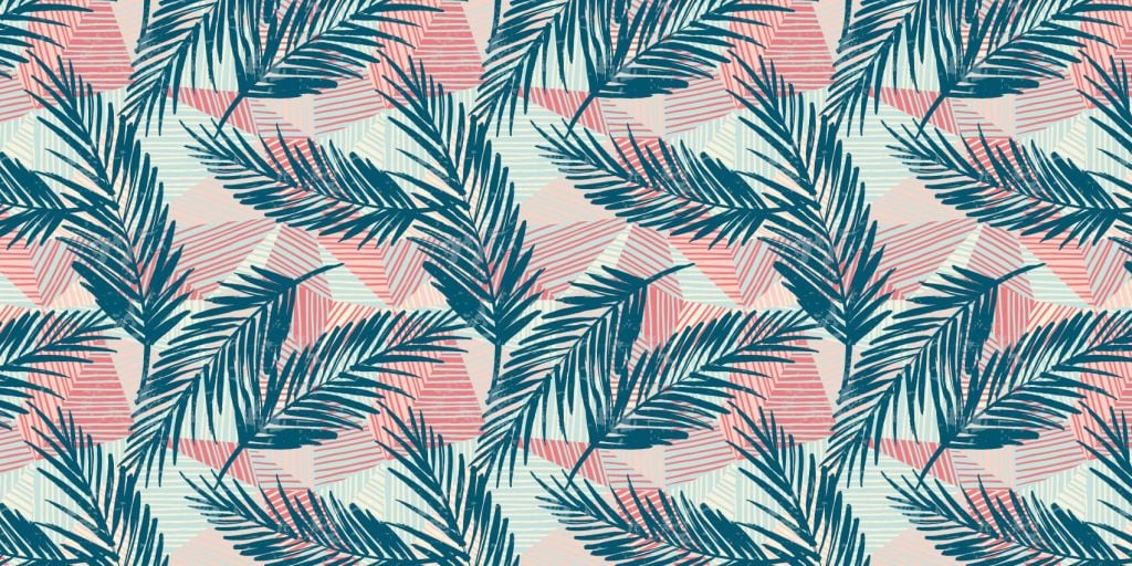 Abstract palm leaves