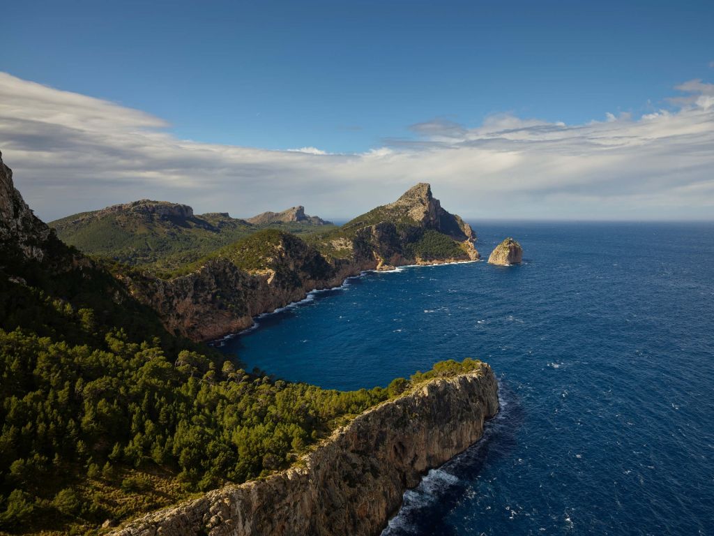 Flared rock in the sea