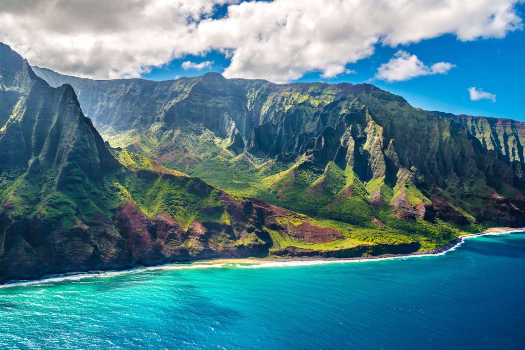 Mountains along the coast