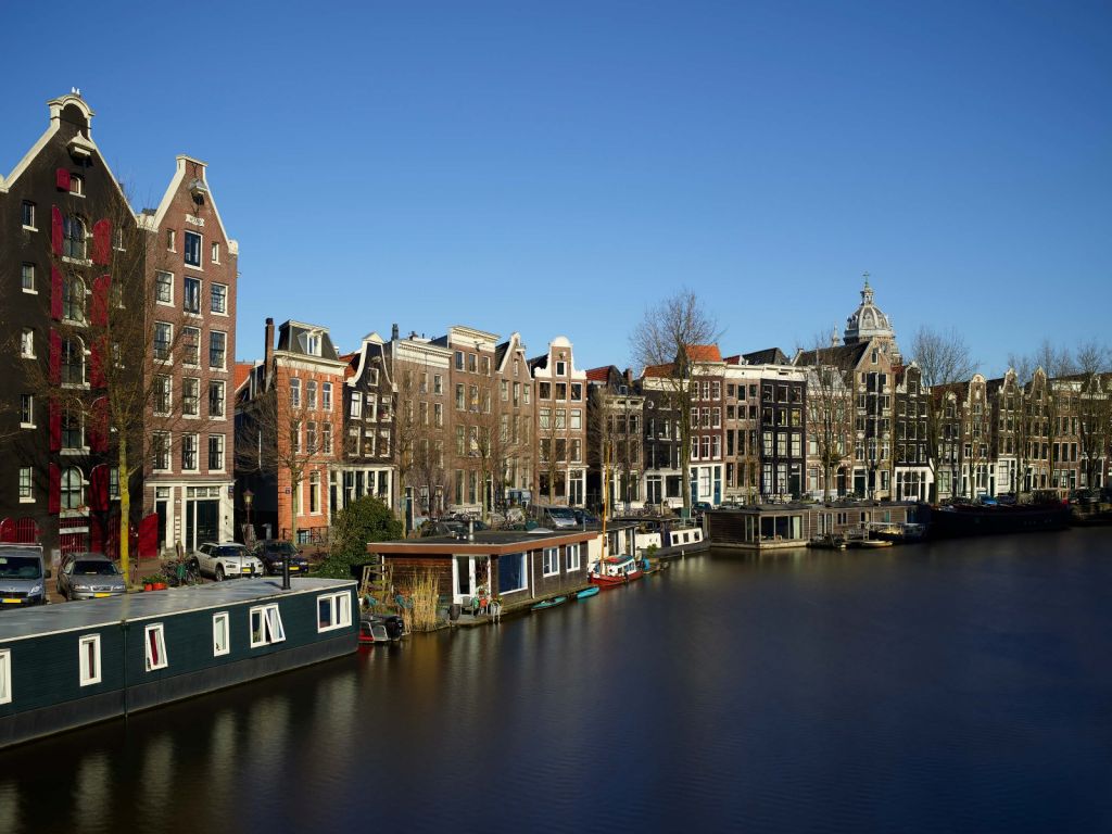 Houseboats along the canal