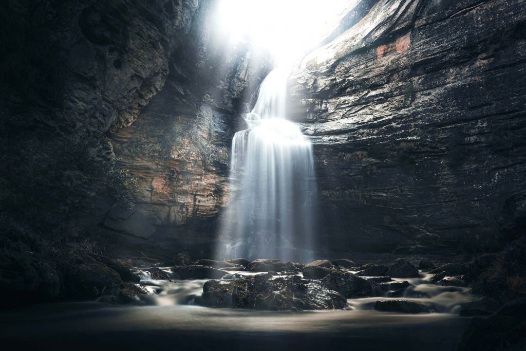 Cave with waterfall