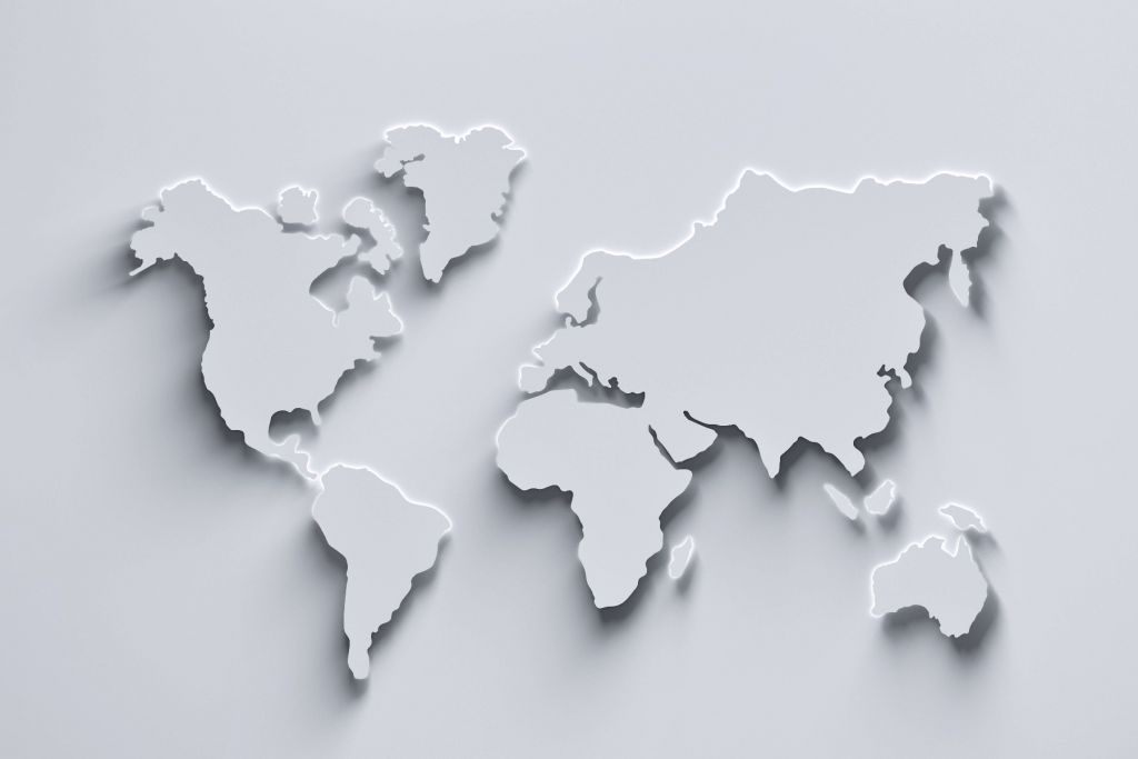 3D World map white