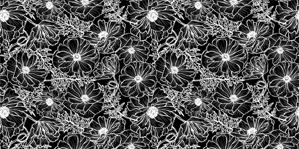 Black and white flowers