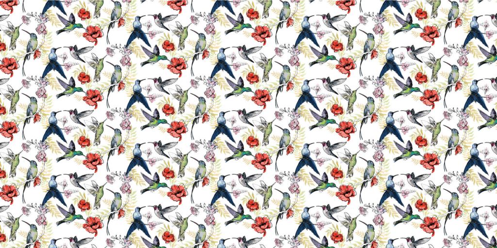 Flowers and colibri