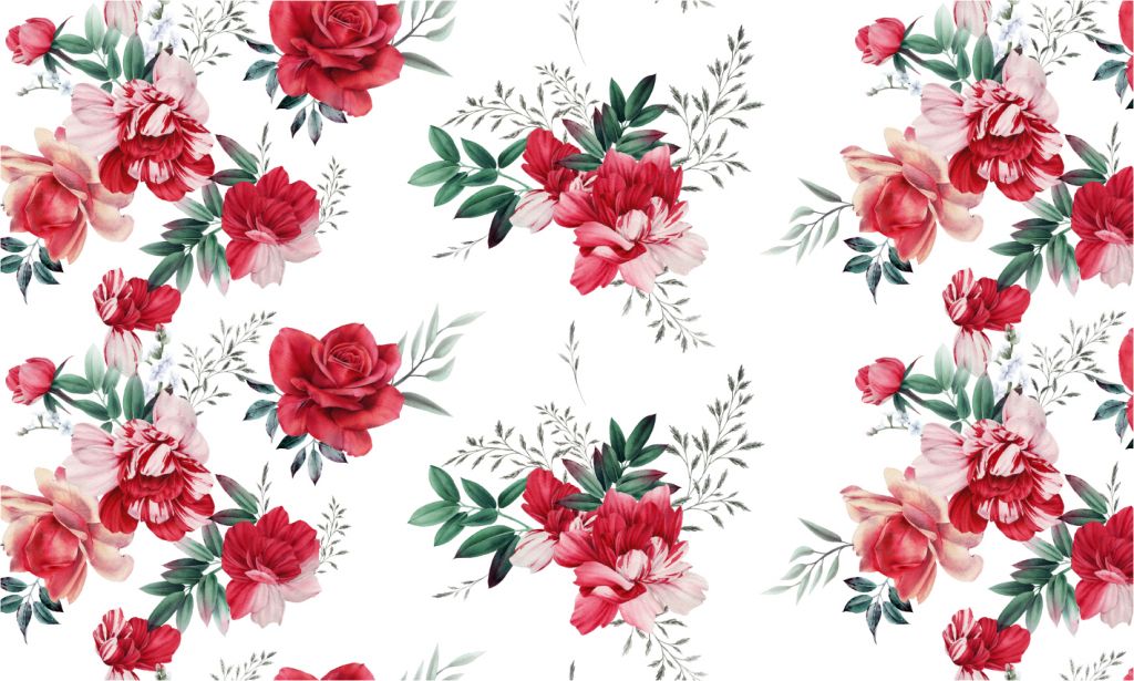 Rose pattern with leaves