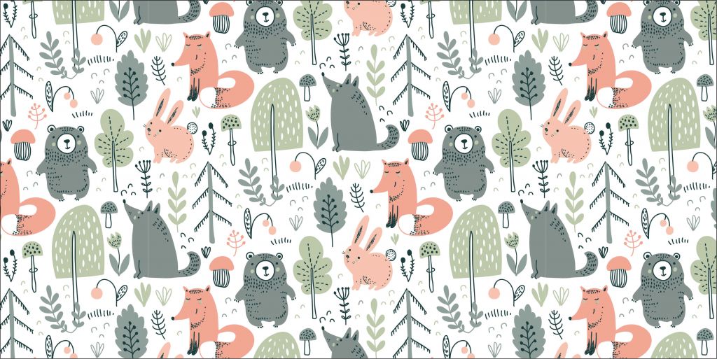 Coloured forest animals