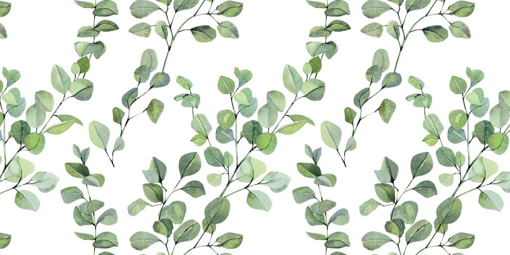 Watercolor leaves and branches