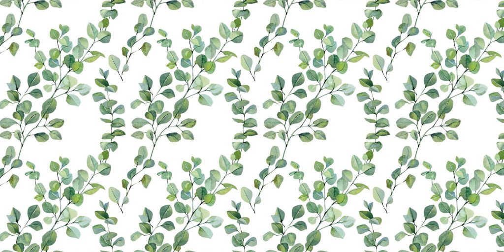 Watercolor leaves and branches