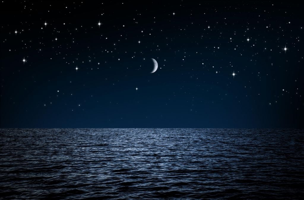 Starry sky over the sea