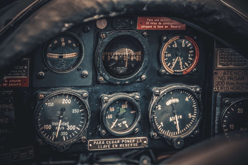 Vintage aircraft cockpit detail