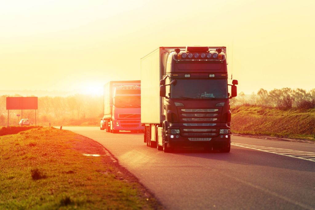 Trucks on a motorway