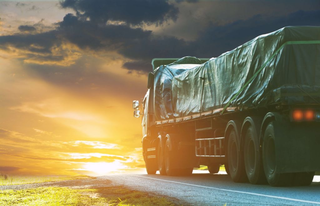 Truck with semi-trailer