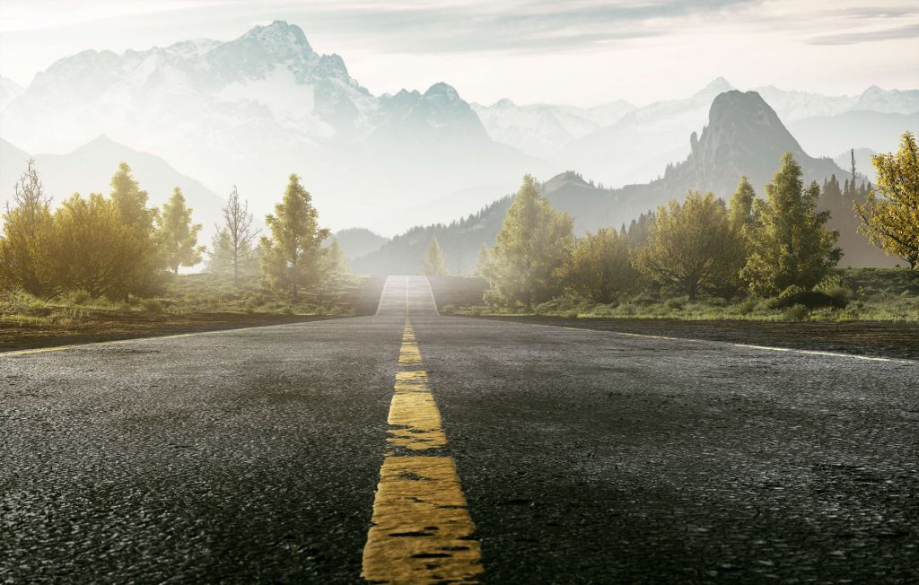 Road with mountains