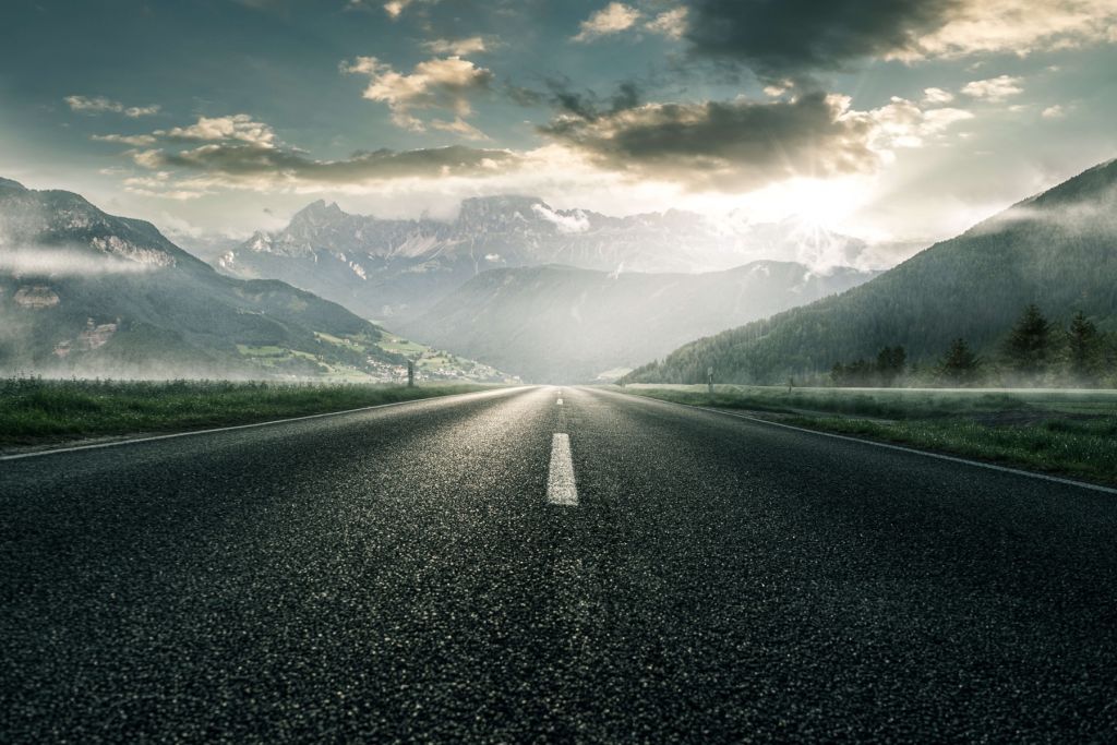 Road in mountainous landscape