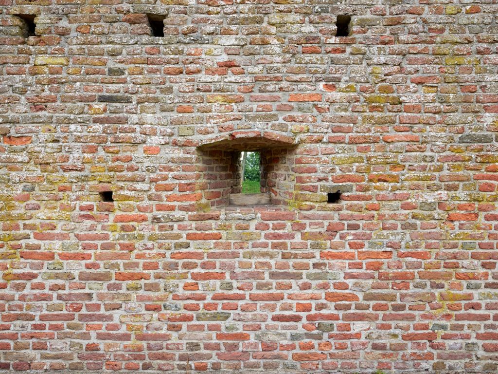 City wall with view through