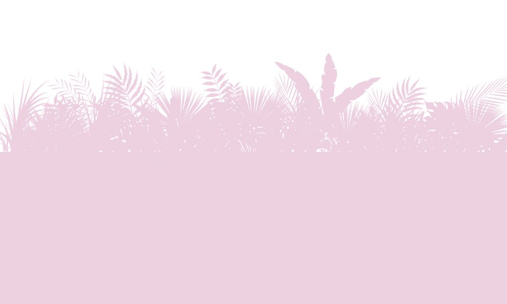 Silhouettes palm leaves, pink