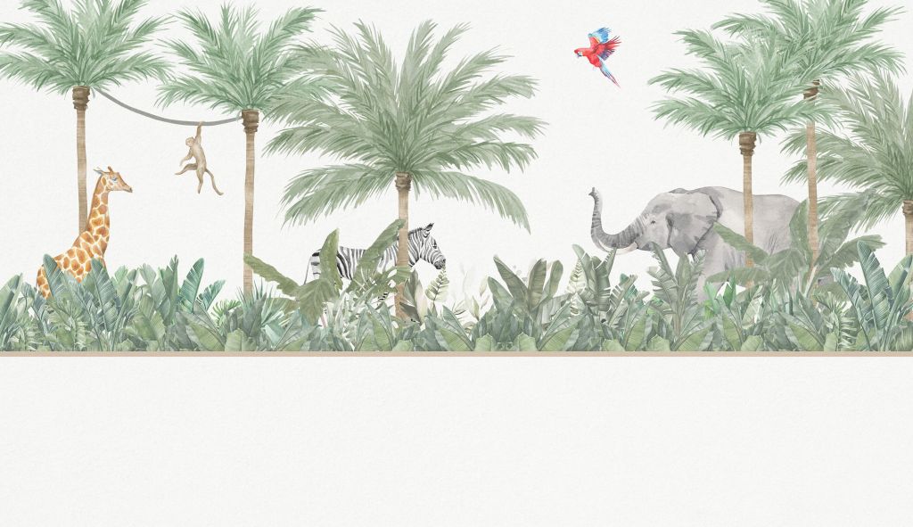 Animals and palm trees